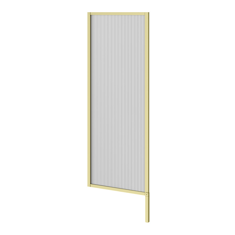 Arezzo Fluted Glass Brushed Brass Framed Urinal Partition