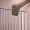 Arezzo Fluted Glass Brushed Brass Profile Wetroom Screen + Square Support Arm  Profile Large Image
