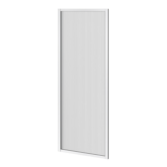 Arezzo Fluted Glass Chrome Framed Fixed Bath Screen (500 x 1400mm)  Profile Large Image