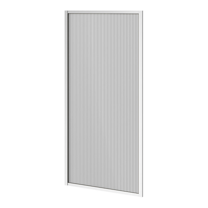 Arezzo Fluted Glass Chrome Framed Fixed Bath Screen (700 x 1400mm)