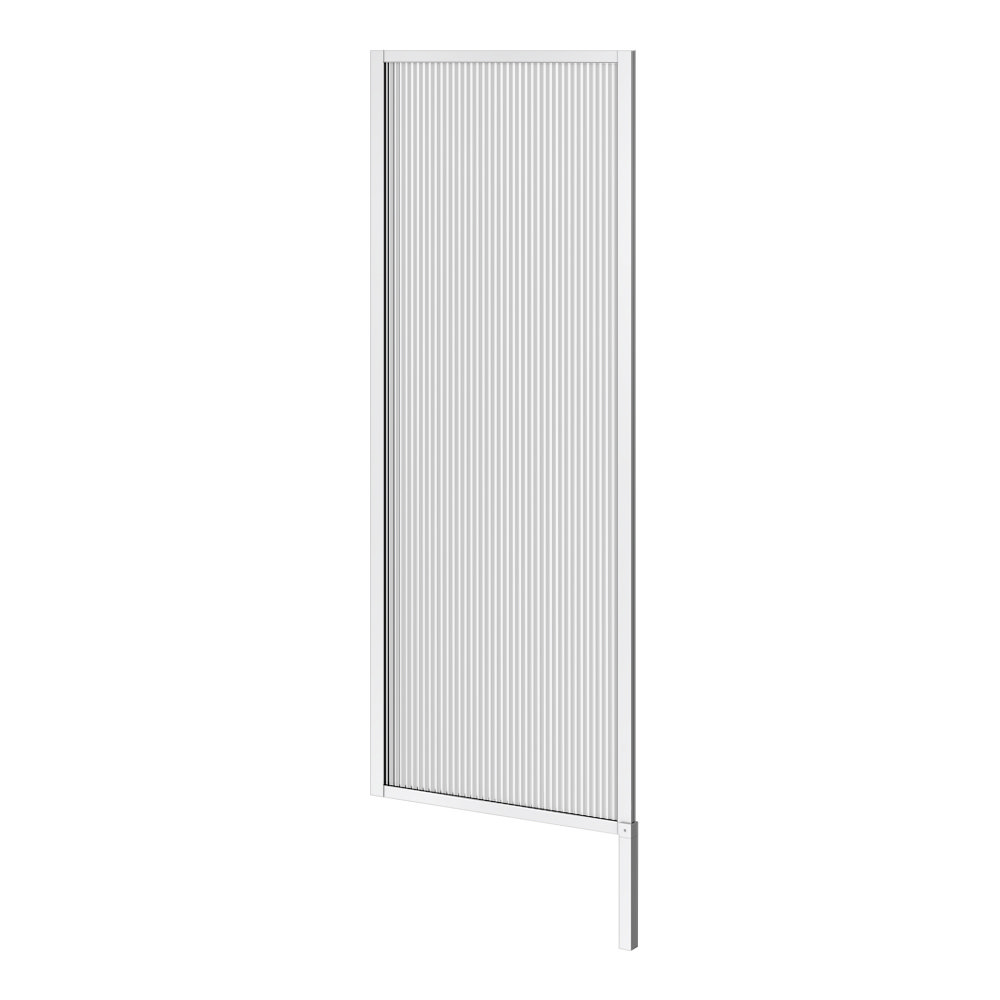 Arezzo Fluted Glass Chrome Framed Urinal Partition Victorian