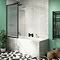 Arezzo Fluted Glass Matt Black Framed Fixed Bath Screen (700 x 1400mm)