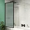 Arezzo Fluted Glass Matt Black Framed Fixed Bath Screen (700 x 1400mm)