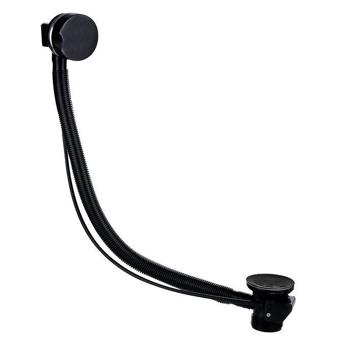 Arezzo Fluted Matt Black Deck Bath Side Valves (Pair) Profile Large Image