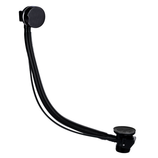 Arezzo Fluted Matt Black Deck Bath Side Valves (Pair)  Profile Large Image