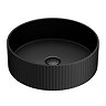 Arezzo Fluted Matt Black Round Countertop Basin - 360mm Diameter