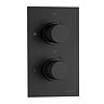 Arezzo Fluted Matt Black Round Shower Package with Concealed Valve + Head  additional Large Image