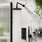 Arezzo Fluted Matt Black Round Thermostatic Shower Pack with Head + Handset Large Image