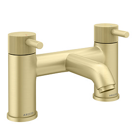 Arezzo Fluted Round Brushed Brass Bath Filler Tap Large Image
