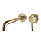Arezzo Fluted Round Brushed Gold Wall Mounted (2TH) Basin Mixer Tap