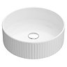 Arezzo Fluted Round Countertop Basin – Gloss White, 360mm Diameter