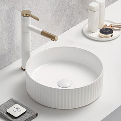 Arezzo Fluted Round Countertop Basin - 360mm Diameter