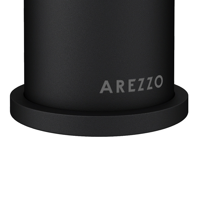 Arezzo Fluted Round Matt Black Basin Mono Mixer  In Bathroom Large Image