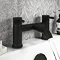 Arezzo Fluted Round Matt Black Bath Filler Tap Large Image