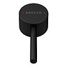 Arezzo Fluted Round Matt Black Wall Mounted (2TH) Basin Mixer Tap  Newest Large Image