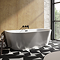 Arezzo Fluted Round Matt Black Wall Mounted (3TH) Bath Filler Tap