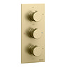 Arezzo Fluted Round Modern Triple Concealed Shower Valve - Brushed Brass