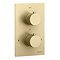 Arezzo Fluted Round Modern Twin Concealed Shower Valve - Brushed Brass