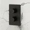 Arezzo Fluted Round Modern Twin Concealed Shower Valve - Matt Black  In Bathroom Large Image