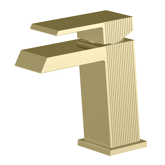 Arezzo Fluted Square Brushed Brass Basin Mono Mixer