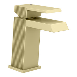 Arezzo Fluted Square Brushed Brass Basin Mono Mixer