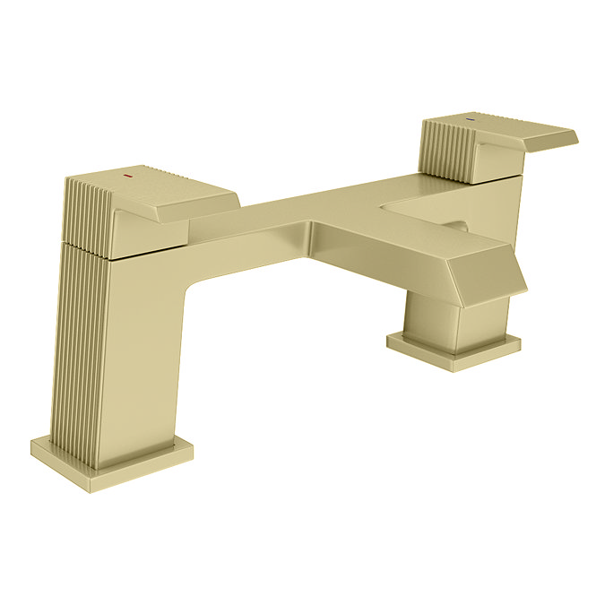 Arezzo Fluted Square Brushed Brass Bath Filler Tap