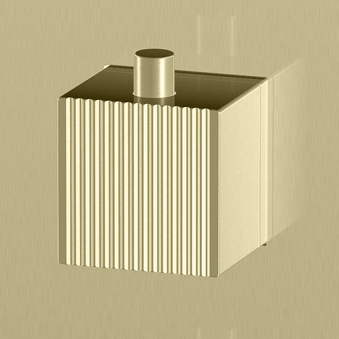 Arezzo Fluted Twin Square Concealed Shower Valve - Brushed Brass
