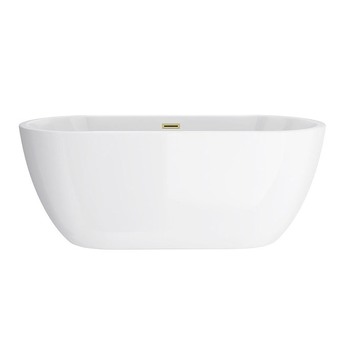 Arezzo Freestanding Modern Bath with Brushed Brass Waste  Standard Large Image