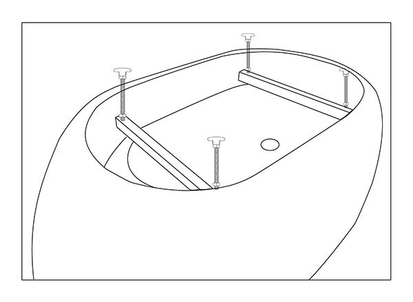 Arezzo Freestanding Modern Bath with Brushed Brass Waste 1650 x 850 x 575mm