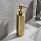 Arezzo Freestanding Round Soap Dispenser Brushed Brass  Feature Large Image