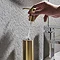 Arezzo Freestanding Round Soap Dispenser Brushed Brass  In Bathroom Large Image