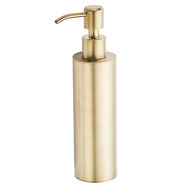 Arezzo Freestanding Round Soap Dispenser Brushed Brass  Profile Large Image