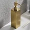 Arezzo Freestanding Square Soap Dispenser Brushed Brass  Profile Large Image