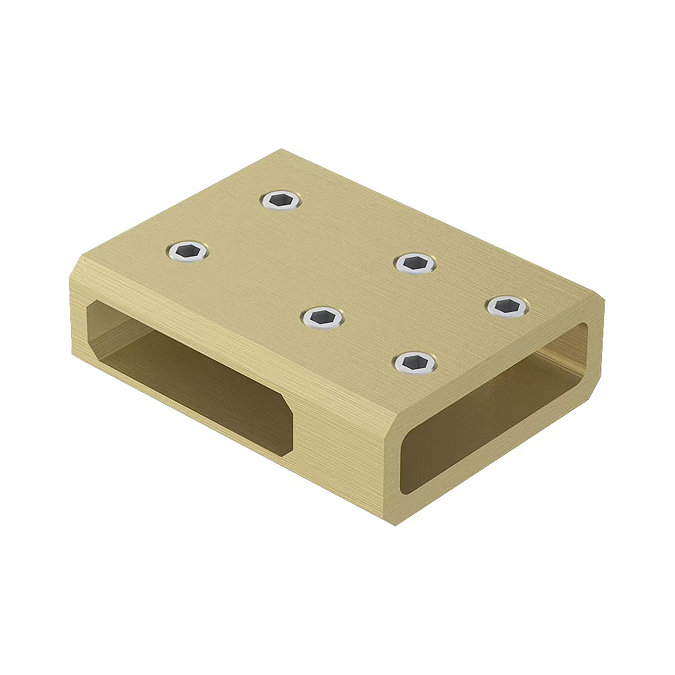 Arezzo Frosted Glass Support Bar T-Piece - Brushed Brass