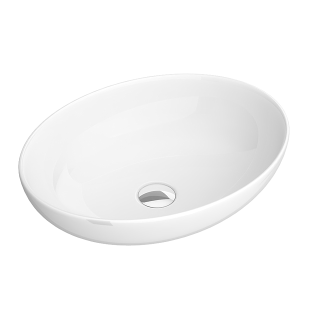 Arezzo Gloss White Curved Oval Counter Top Basin 0TH (520 x 395mm ...