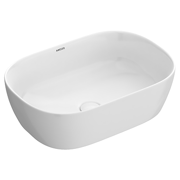 Arezzo 540 x 340mm Curved Rectangular 0TH Solid Surface Basin - Gloss White