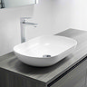 Arezzo Gloss White Oblong Stone Resin Counter Top Basin (540 x 340mm)