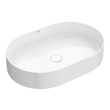 Arezzo Gloss White Oblong Stone Resin Counter Top Basin (580 x 380mm)
