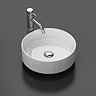 Arezzo Gloss White Round Stone Resin Counter Top Basin (380mm Diameter)