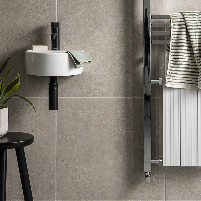 Arezzo Gloss White Round Wall Hung Cloakroom Basin 1TH (303 x 255mm)