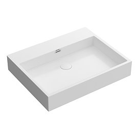 Arezzo Gloss White Square Stone Resin Counter Top Basin (600 x 480mm)