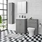 Arezzo Grey Floor Standing Vanity Unit, Tall Cabinet + Toilet Pack with Rose Gold Handles Large Imag