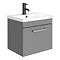 Arezzo Grey Wall Hung Sink Vanity Unit + Toilet Package with Chrome Handle  Profile Large Image