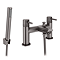 Arezzo Groove Bath Shower Mixer Tap with Shower Kit Gunmetal Grey