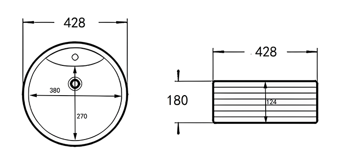 Arezzo Fluted Round Countertop Basin - 428mm Diameter