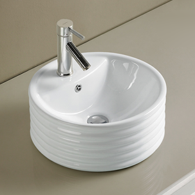 Arezzo Fluted Round Countertop Basin - 428mm Diameter