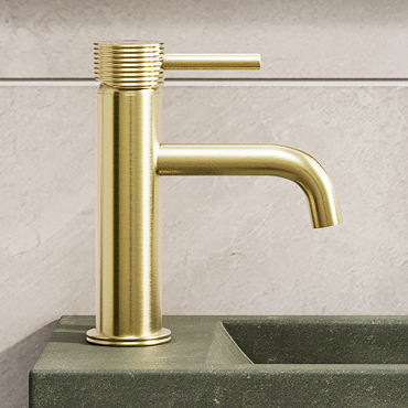 Arezzo Grove Round Mono Basin Mixer Tap Brushed Brass