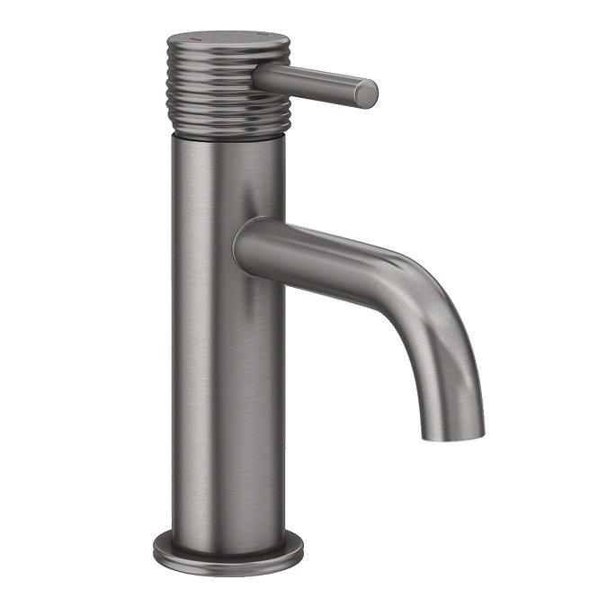 Arezzo Groove Round Mono Basin Mixer Tap Gunmetal Grey