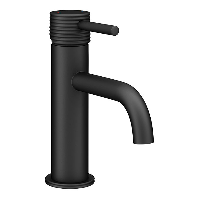 Arezzo Groove Round Mono Basin Mixer Tap Matt Black