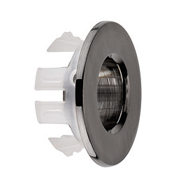 Arezzo Gunmetal Grey Basin Overflow Cover Insert Hole Trim Large Image